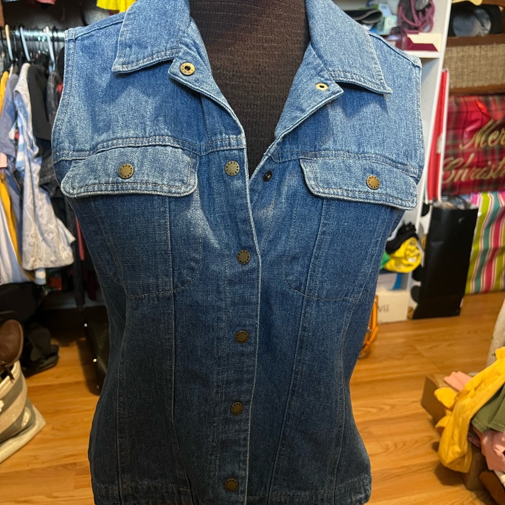 Liz Claiborne Blue Denim Vest